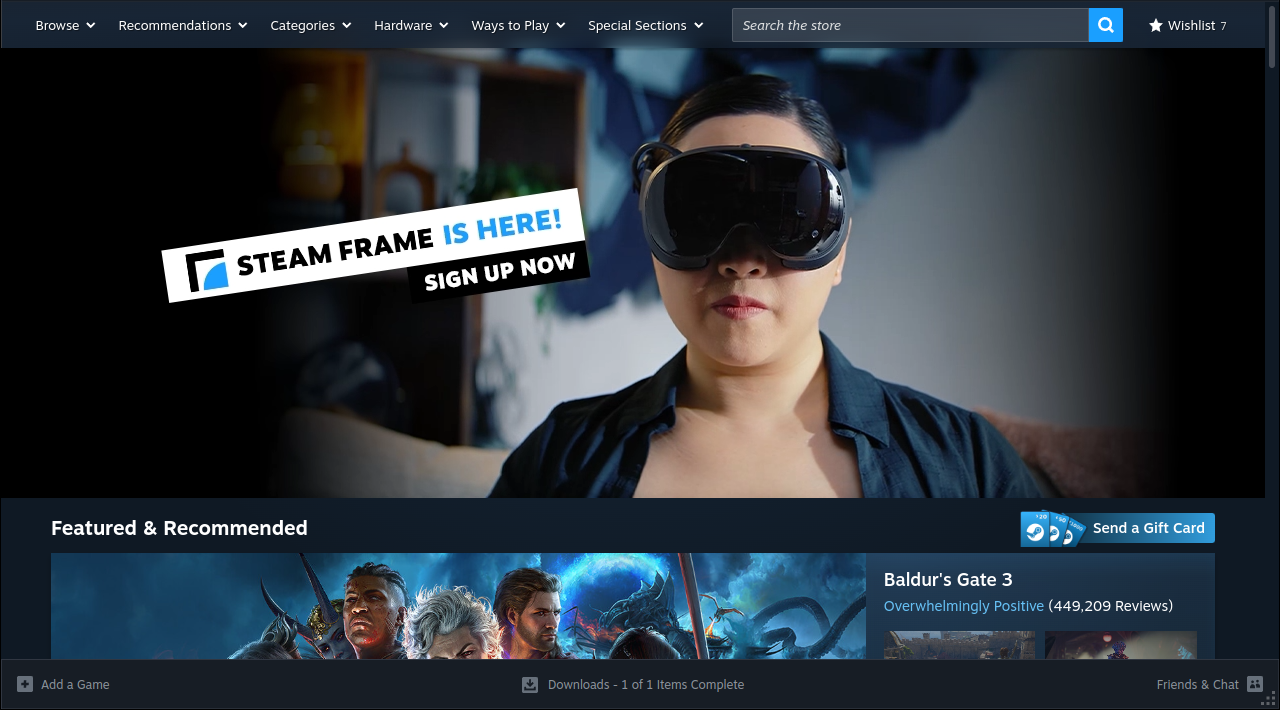 Steam-bibliotheek op ECZOS